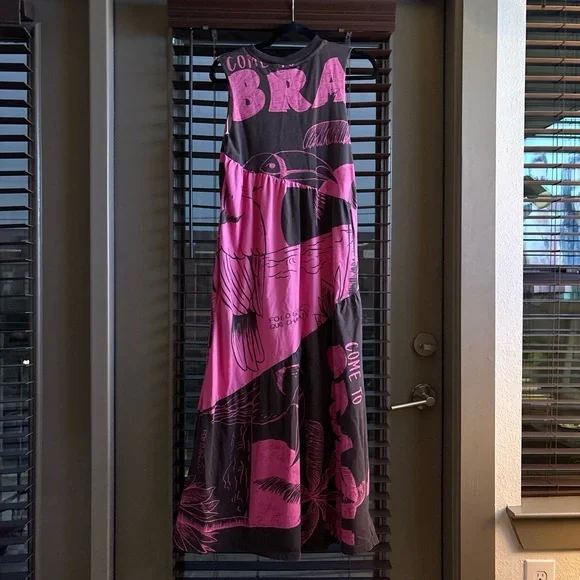 FARM Rio Pink and Brown Graphic Maxi Dress - Picture 5 of 5